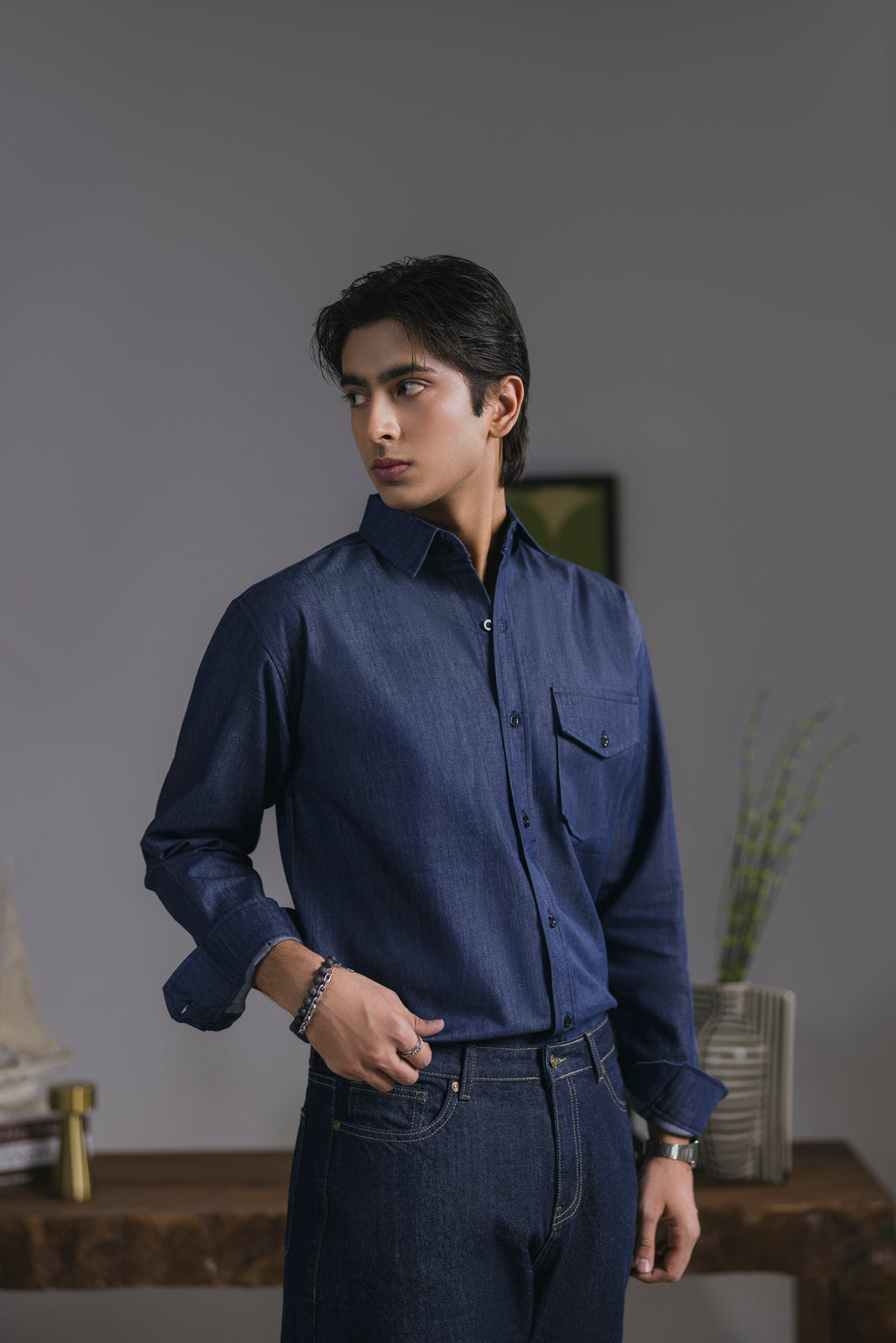 Denim Casual Shirt Men