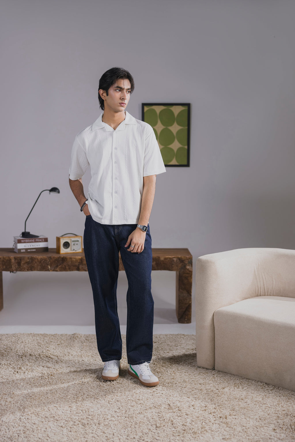 Off White Button Down Men