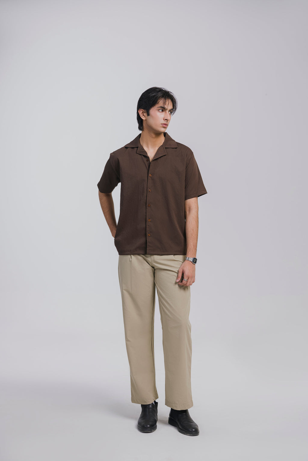Brown Button Down Men
