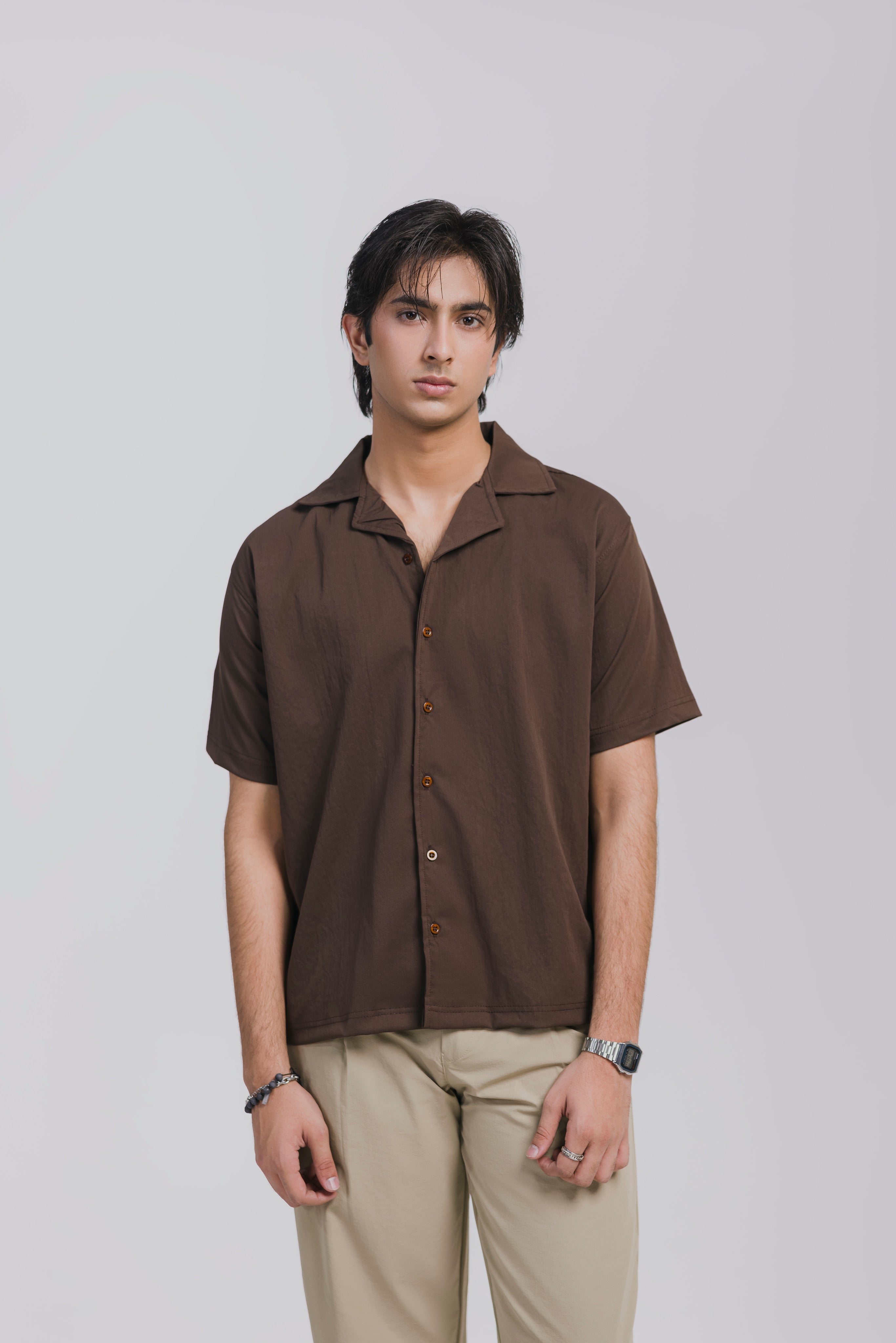 Brown Button Down Men