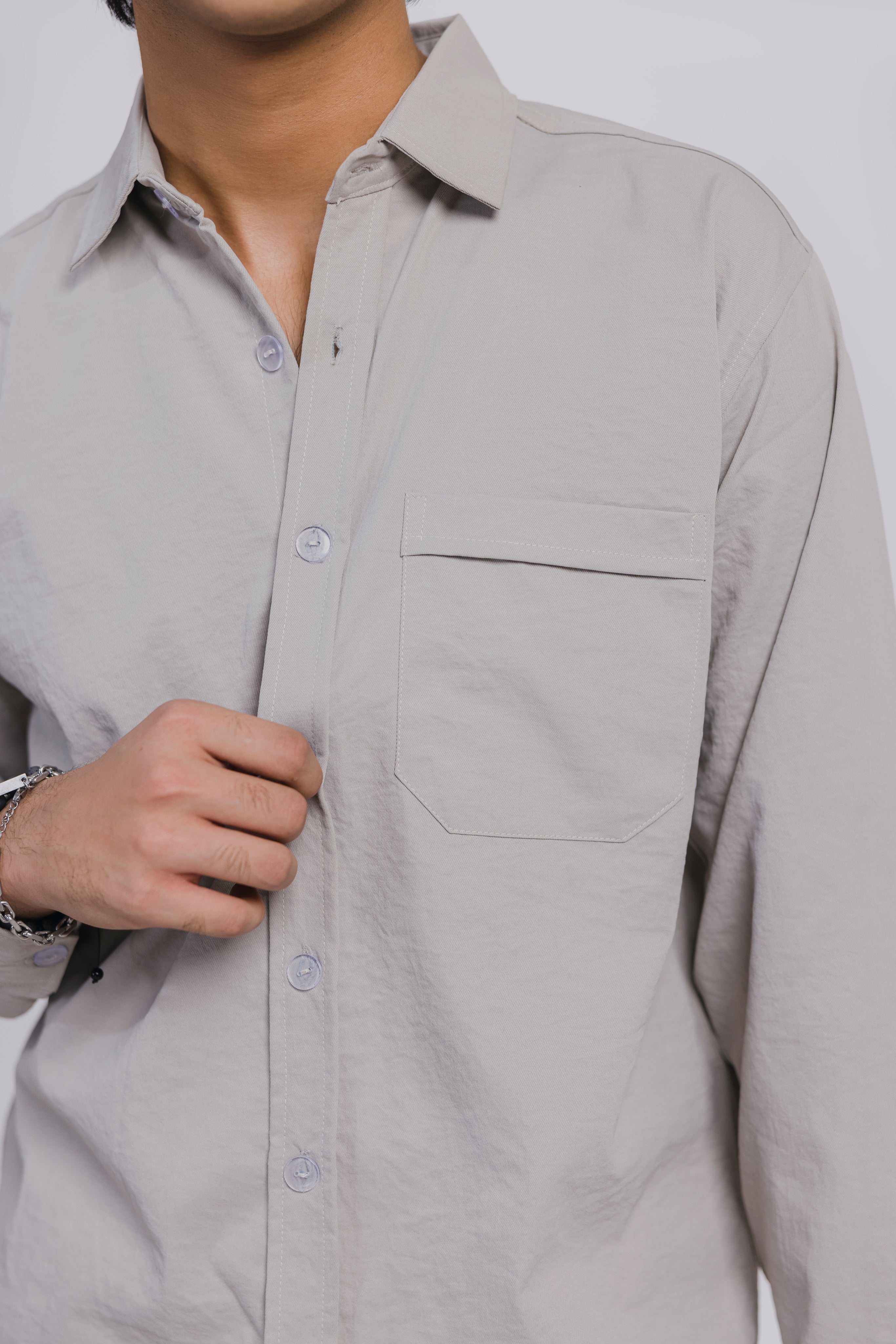 Ash White Casual Shirt Men