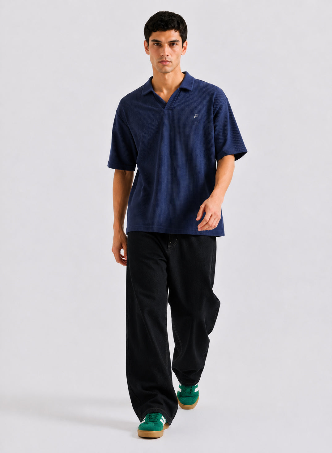 Blue Waffle Polo Men