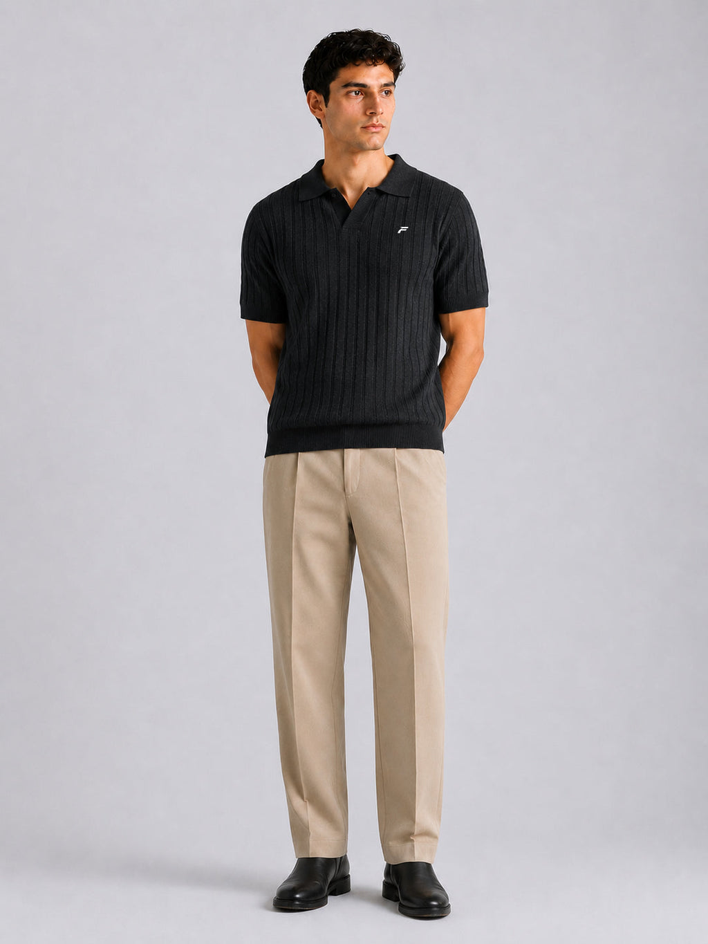 Black Drop Needle Knit Men